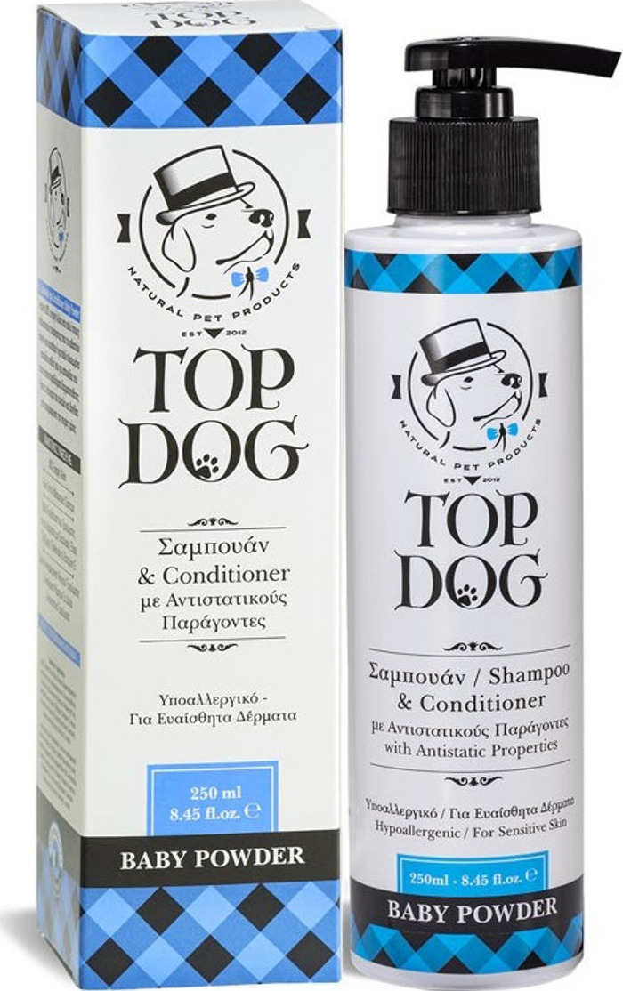 Top Dog Sampouan Skulou me Malaktiko kai Aroma Baby Powder 250ml